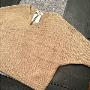 Magaschoni Tan Knit Wool Blend Sweater